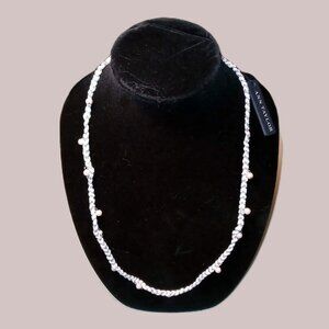 Anne Taylor White / Sliver / Faux Pearl Necklace